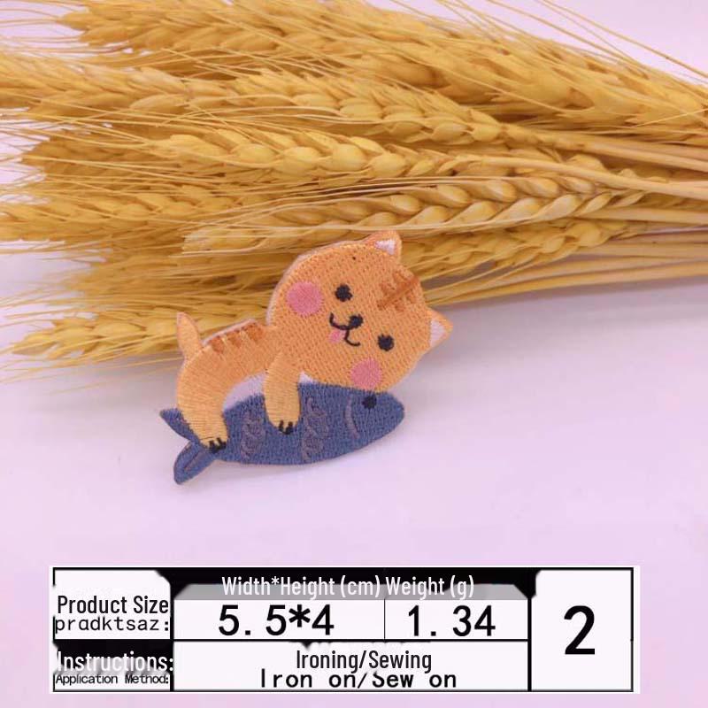 Yixiu Kitten Cartoon Embroidery Patch for Clothing Decoration