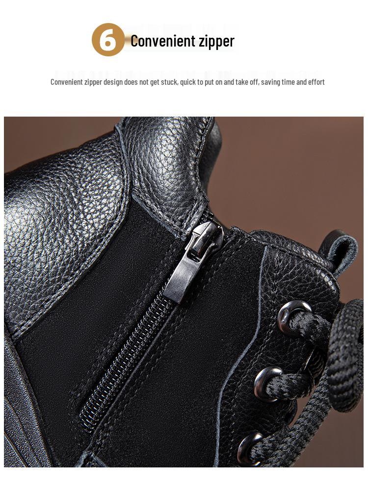 Dámské kotníkové boty z pravé kůže, černé: Lehká, Silná podrážka, Britský styl, Podzim/Zima 2025.