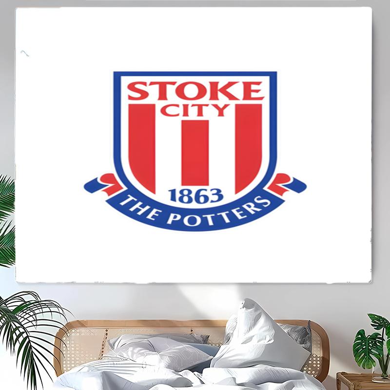 Stoke City F.C. Tapestry Wall Hanging Room Background Cloth Home Decor Beach Mat Yoga Mat Sofa Bed Sheet