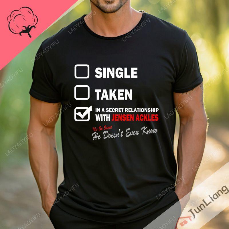 Jensen Ackles Mens Classic Unisex Cotton Tshirt Classic Tee Summer Short Sleeve Baggy Top Streetwear S