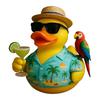 Tropical Tribute Duck Beach Vacation Duck Statue Resin Duck Wearing Hawaiian Shirt Collectible Decoration for Desk Car Dashboard