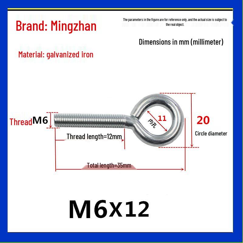 Closed Hook Eye Bolt Screw Ring Hanger - M2.5 to M8 Machine Thread