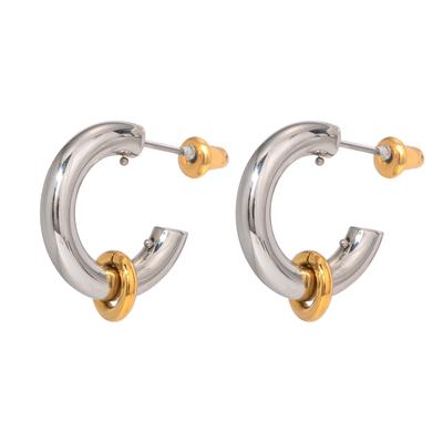 Youthway Classic Simple C Shape Earrings Small Hoop Dangle Elegant Women Design Chic Jewelry Gift Waterproof Anti Allergic Metal