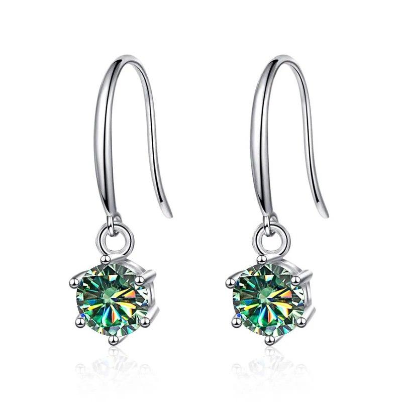 Bague Ringen Orecchini Lunghi in Argento Sterling S925 Intarsiati con Moissanite Colore D per Fidanzata Regalo di San Valentino