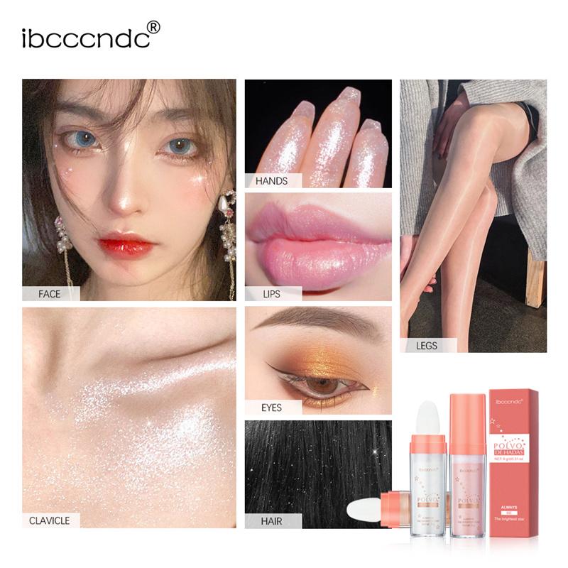 Pat Powder Naturlig lysende kragebein Highlighter Powder Cheek Highlighter Løst pulver