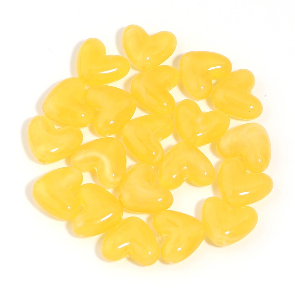 20pcs 14x12mm Double Color Acrylic Heart Beads Love Heart Loose Bead For Jewelry Making DIY Bracelets Necklace Keychain Supplies