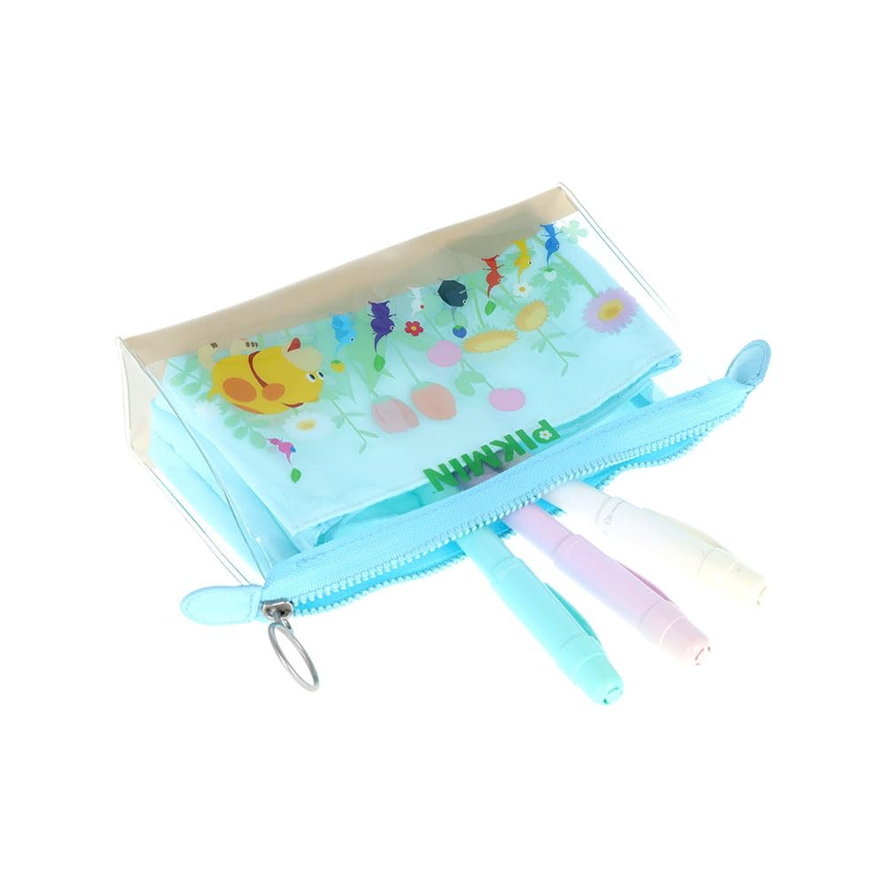 Papelería Pikmin Productos Nintendo Luz S2336588 Sun-Star Estuche, Multifunción, Transparente, Con Fuelle, Mitte, Azul,