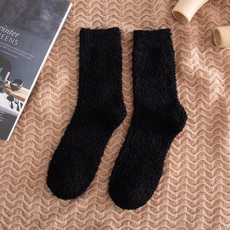 Men's Coral Fleece Socks for Autumn and Winter, Thickened with Fleece, Warm Sleep Socks, Loose-fitting Socks, No Shedding for The Elderly