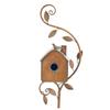 Estacas de jardín para pajareras, casa para pájaros de metal con poste, casas grandes para pájaros para patio, patio, decoración de jardín al aire libre, postes de cobre para pajareras