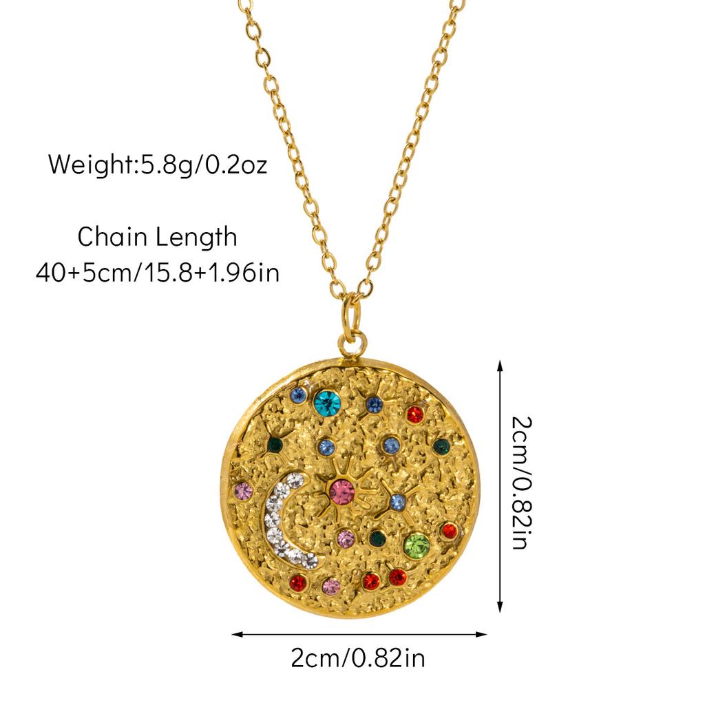 Geometric Sun Moon Pendant Women Star Necklace Titanium Steel Does Not Fade High End Personalized Fashion Temperament