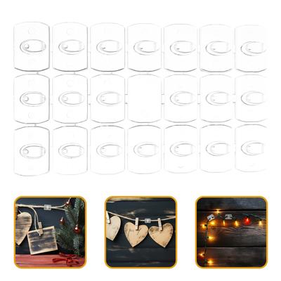 20 pezzi di ganci di fissaggio per corde luminose, clip da parete, mini ganci per ghirlande natalizie rimovibili, nessuna traccia