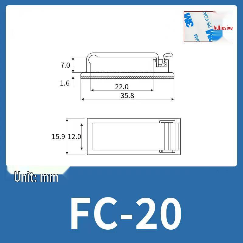 Adhesive Cable Management Clips: Wire Fixing & Organizer Base FC-30/40/50