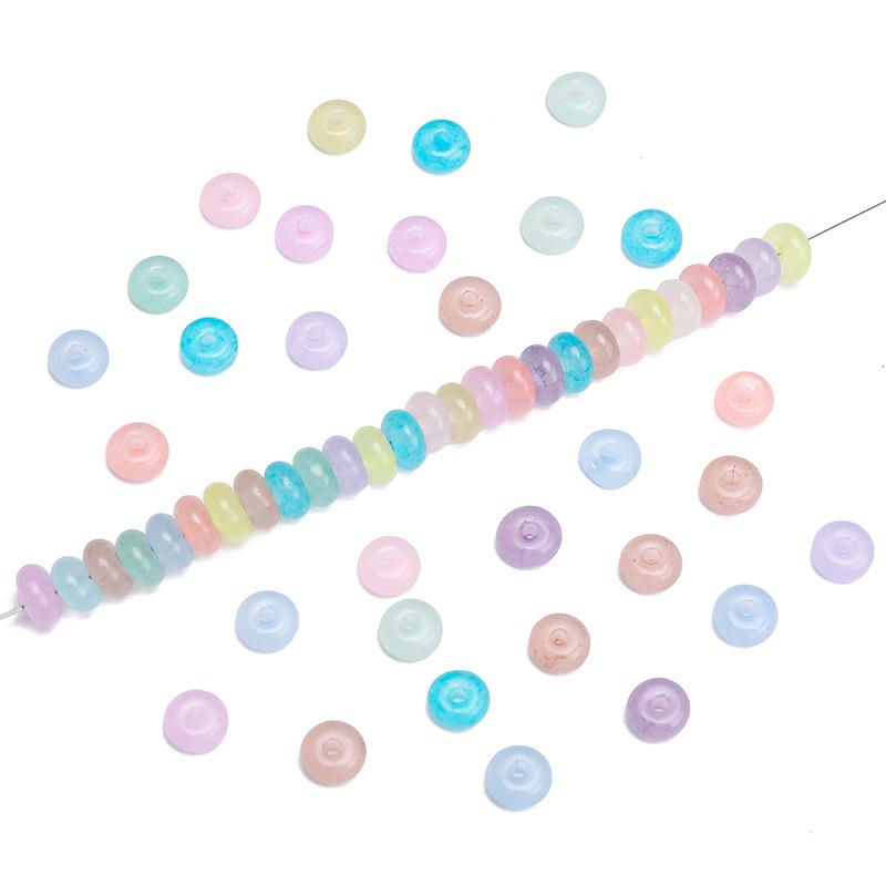 50Pcs Crystal Czech Glass Beads Abacus Seed Beads for Earring Bracelet DIY Jewelry Craft Accessoreis Making