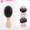 2Pcs Hair Brush Mini Boar Bristle Hairbrush Pocket Travel Small Paddle Hair Brush