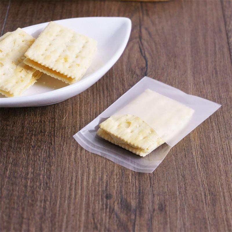 100 Pcs/lot Thick Frosted Cookie Self-Adhesive Bag Button Biscuit Cookies Packaging Translucent Without Pattern