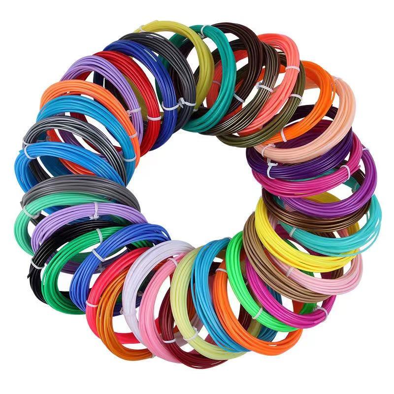 PLA 3D Printing Pen Filament: 1.75mm, 2m/3m/5m/10m Lengths, 40 Colors Available