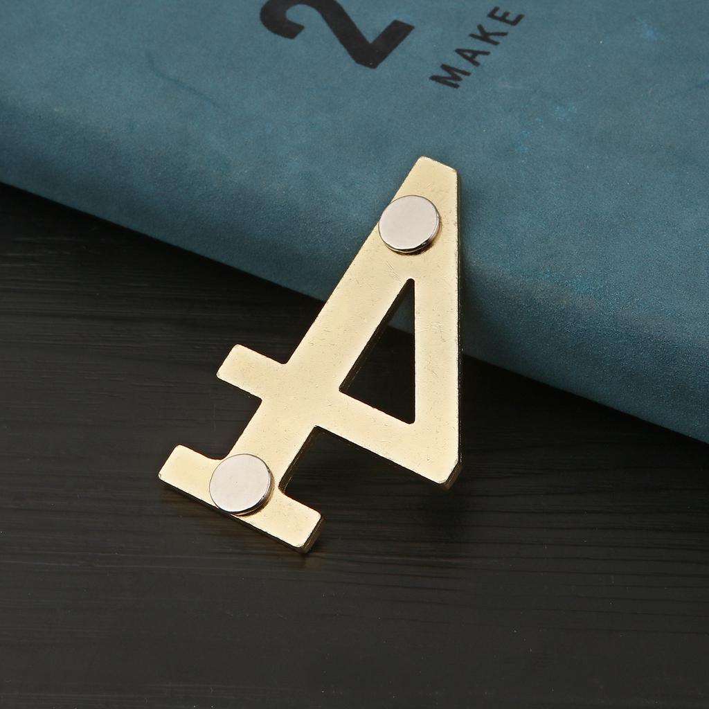 Golden Metal Door Number with Magnets 7*4cm House Number Apartment Door Number for Outdoor Hotel Home Mailbox Label