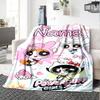 Custom Name Powerpuff Girls Adventure Flannel Blanket for Super Soft Cute Comfort Blanket for Travel Bedding Couch Sofa Blanket