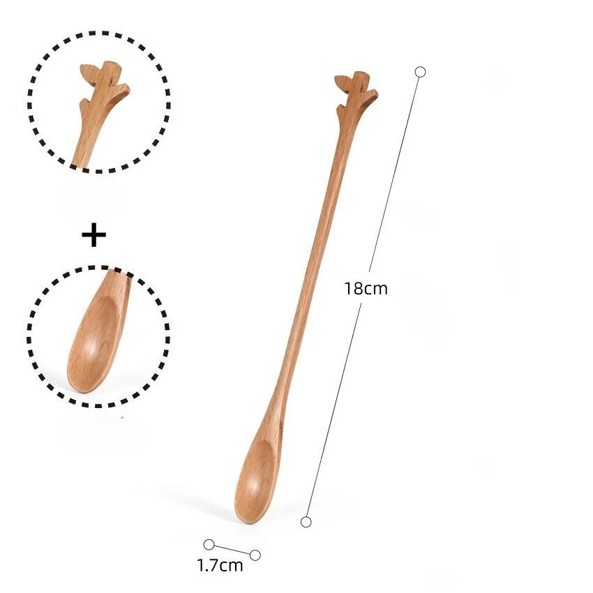 

Creative cartoon animal stirring spoon, lemon leaf, internet-famous wooden spoon, Nordic-style ins souvenir, Japanese and Korean coffee spoon