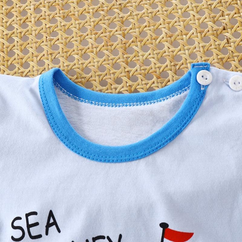 2Pcs/Set Summer Cartoon Short Sleeves Tops Shorts Outfit Set Cotton Newborn Children's Pajamas Toddler Boys Girls Baby Kids Clothes