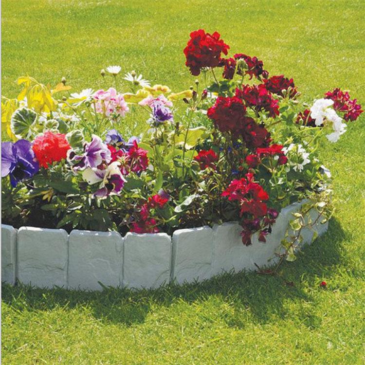 Plastic Imitation Stone Garden Fence: Foldable, Splicing Lawn Fence for Horticulture