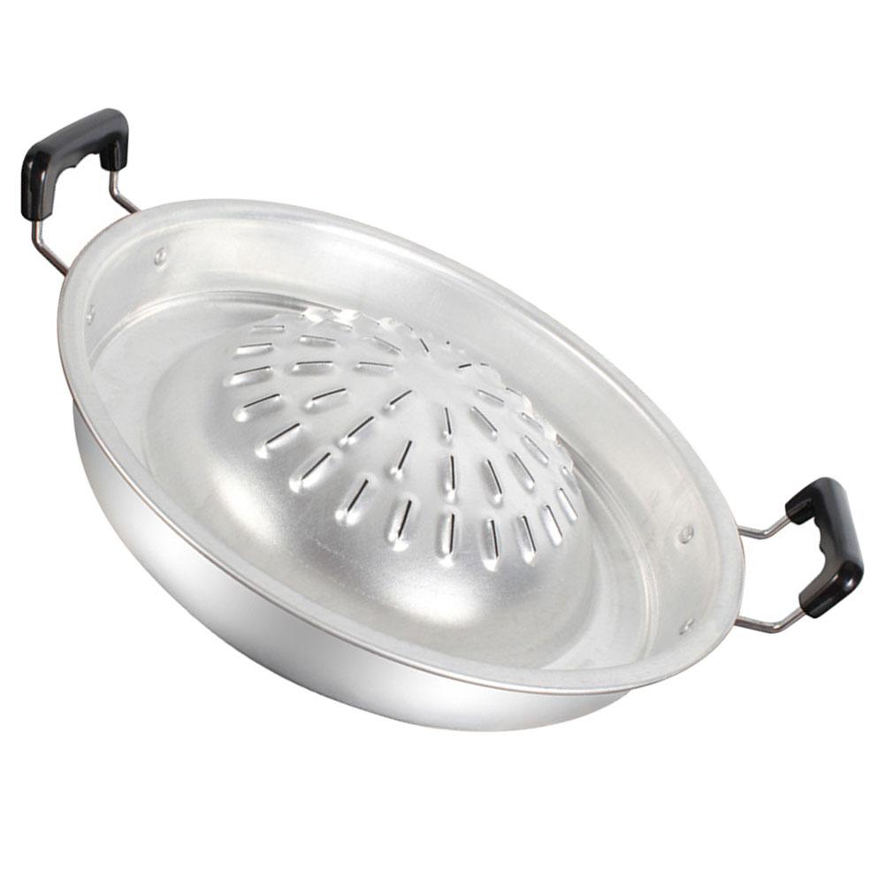 Tragbare Edelstahl-BBQ-Pfanne Koreanischer BBQ-Grill Metall-Grillpfanne für professionelles Grilltablett Haushalts-BBQ-Pfanne Wiederverwendbarer Grill