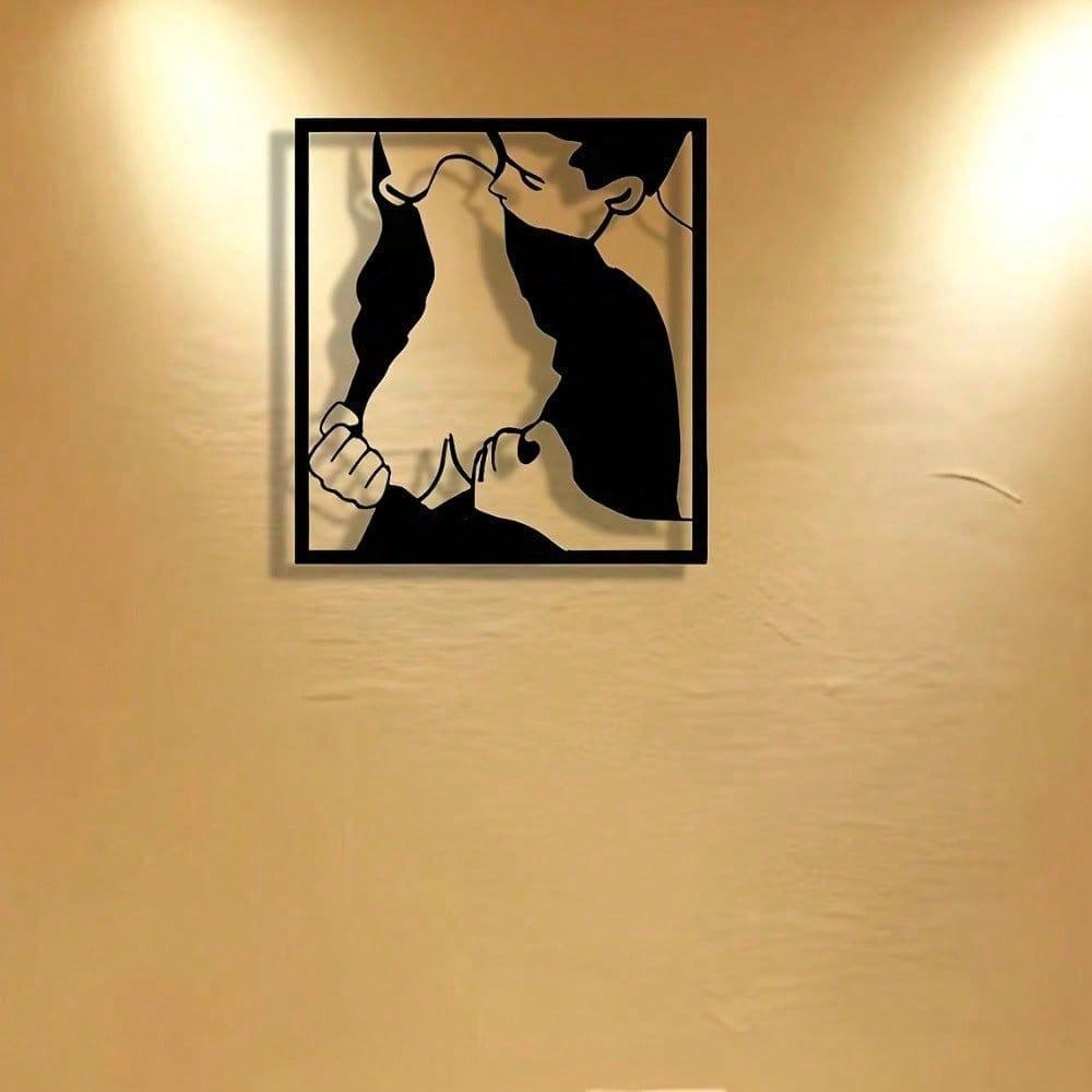 

1 шт. Элегантный и минималистичный: Элегантно оформленная металлическая тарелка на Рождество, изображающая художественно нежную пару. Это настенное произведение искусства TY7275 разноцветный