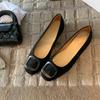 Women's Flats Large Size Elegant Square Button Comfortable Soft Sole Casual Flat Shoes Fashion Simple Versatile Slip On Shoes