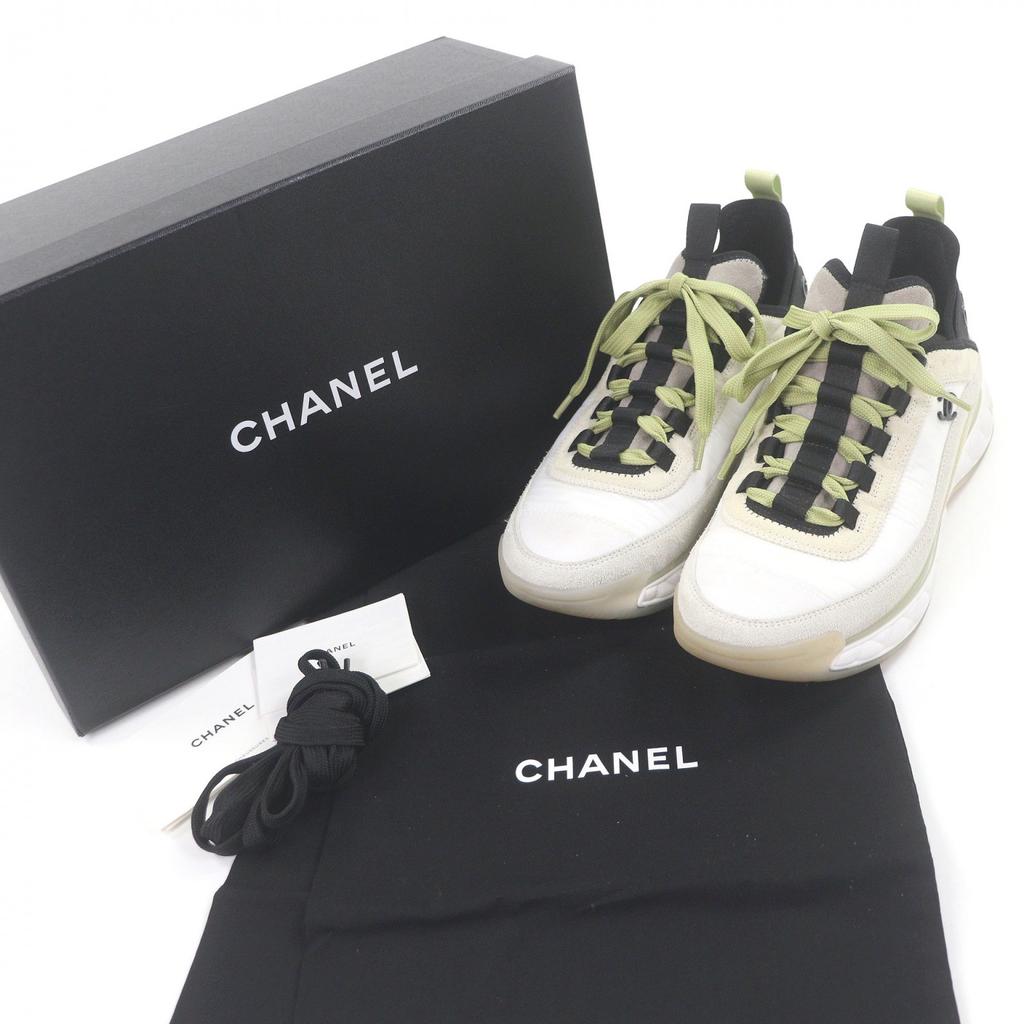 Tolle CHANEL Low-Top-Sneaker 20K COCO-Logo Beige Wildleder Herren 39 G35617 Gebraucht