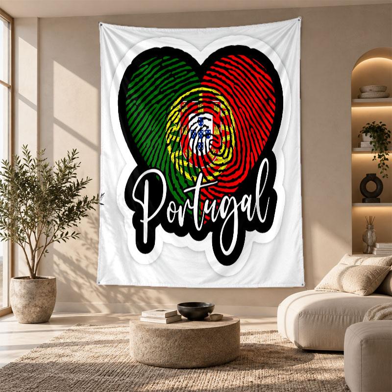 Decorative Tapestry,Portugal National Football Team Printed Wall Art, Lightweight Wall Hanging For Bedroom Background