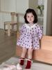 Korean Style Lace Romper Dress for Girls - Autumn Strawberry Princess Dress
