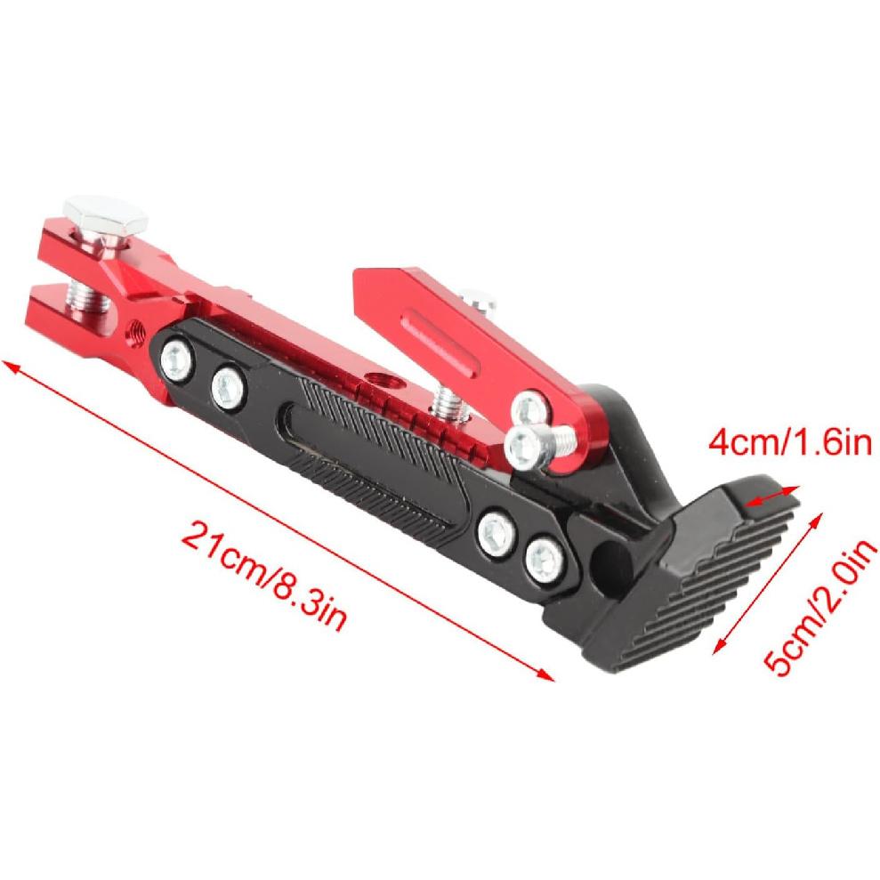 Motorcycle Foot Side Support Stand Universal Adjustable Aluminum Alloy Tripod Kickstand Foot Side Support Stand(Red), Car