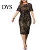 Abito Paillettes Rete Formale Estivo Donna Rete Hip Wrap per Matrimonio