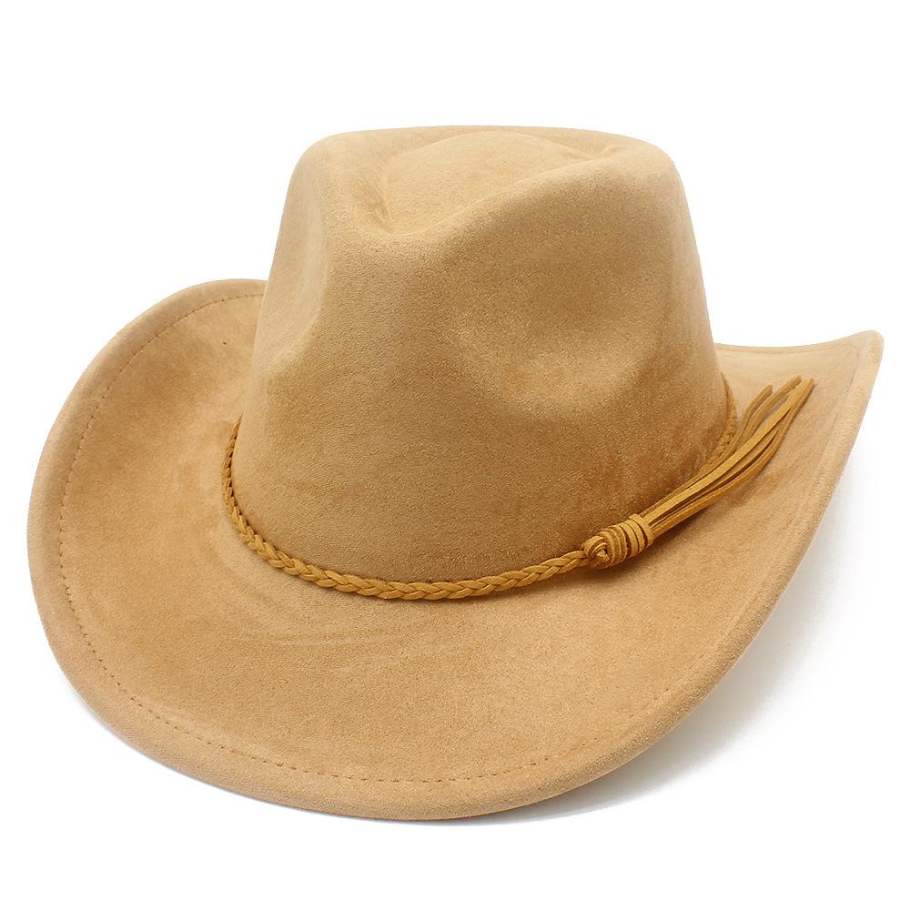 Fashion High-end Suede Men and Women Couples Curved Brim Cowboy Hat Versatile Travel Visor Vacation Jazz Hat
