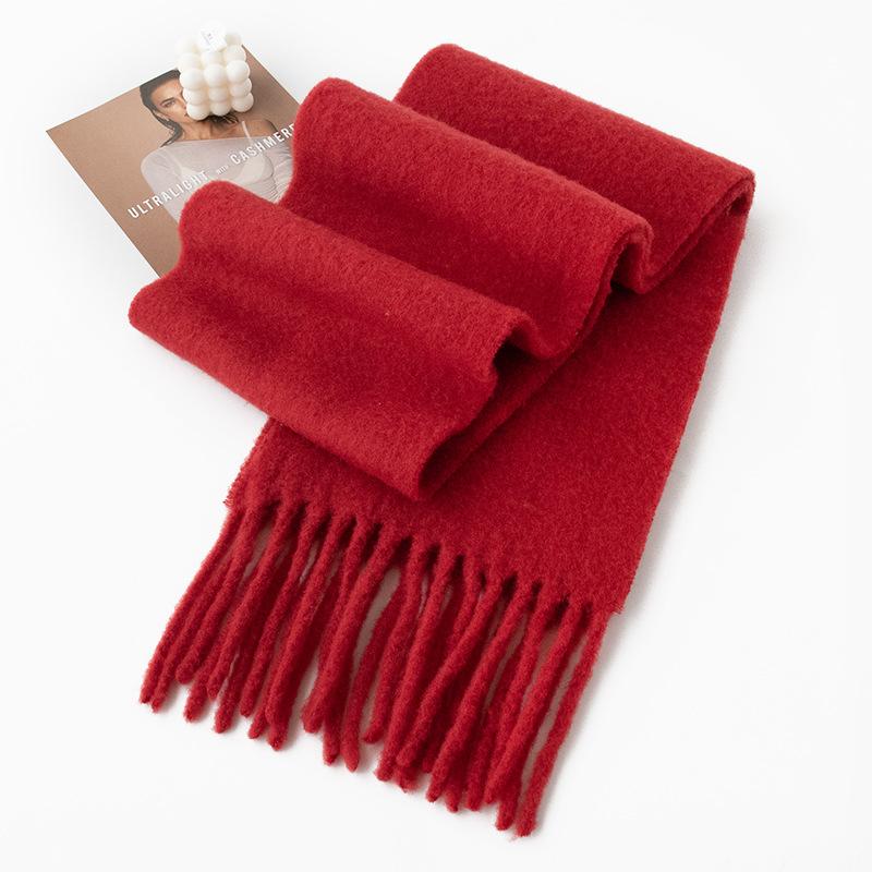 Iceland Blue Wool Scarf Autumn and Winter Solid Color Versatile Cashmere Feel Scarf for Men and Women Thickened Warm Scarf