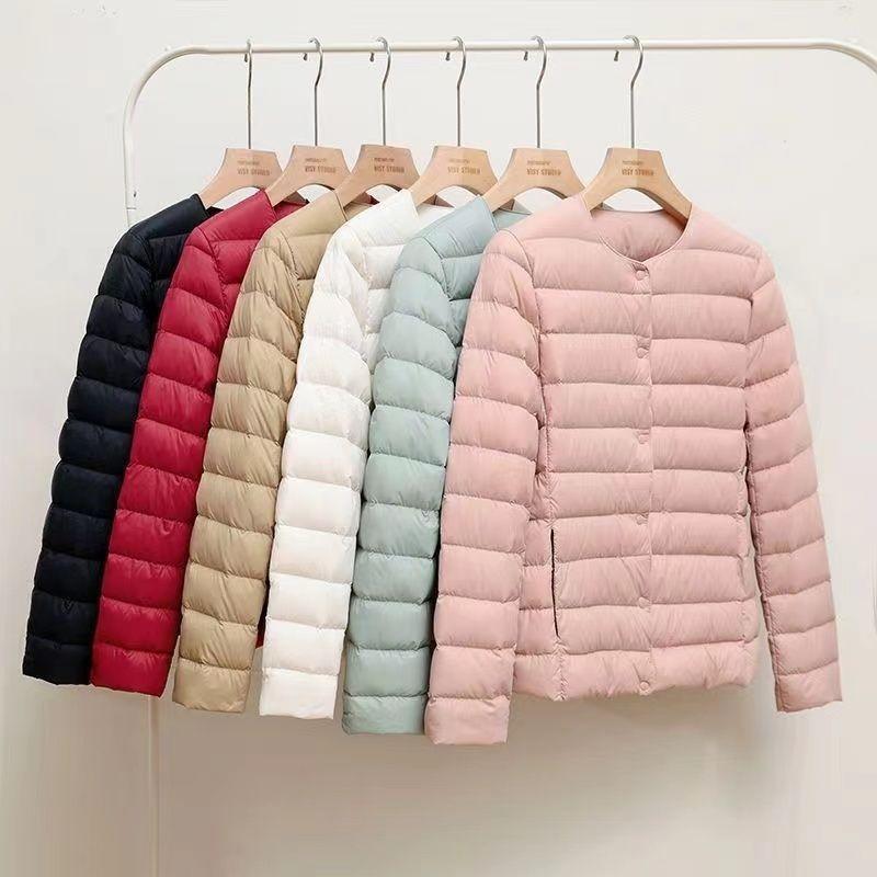 Order A Size Up Winter Women's Down Jacket Ultra Light Coat Short Autumn Slim Short Wear A Base Large Size Jacket