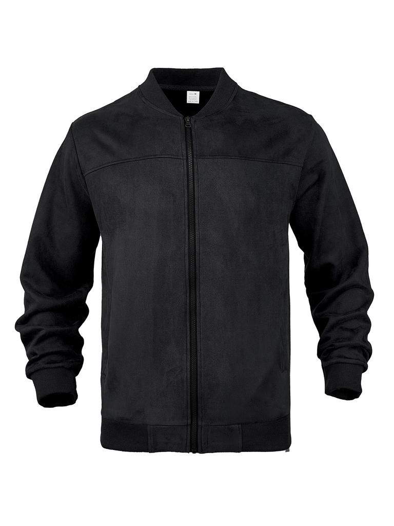Autumn Solid Color Men's Zipper Jacket Casual Retro Long Sleeve Cardigan Coat