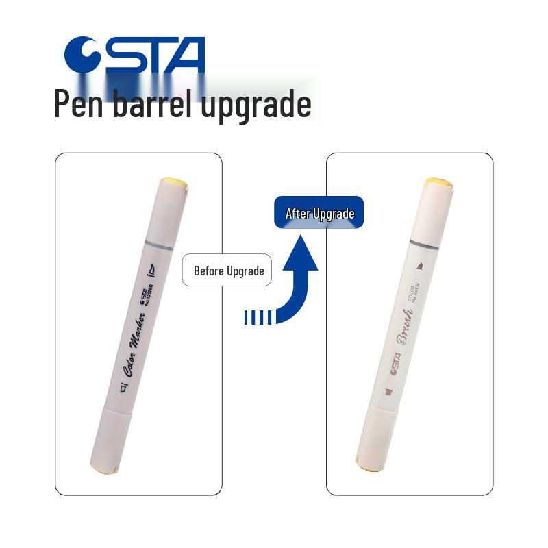 STA Soft-Tip Oil-Based Dual Alcohol Markers, Fade-Resistant, Quick-Drying, Stackable, 168 Colors.