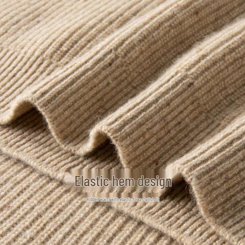 Hengyuanxiang 100% Pure Cashmere Men's Crew Neck Sweater