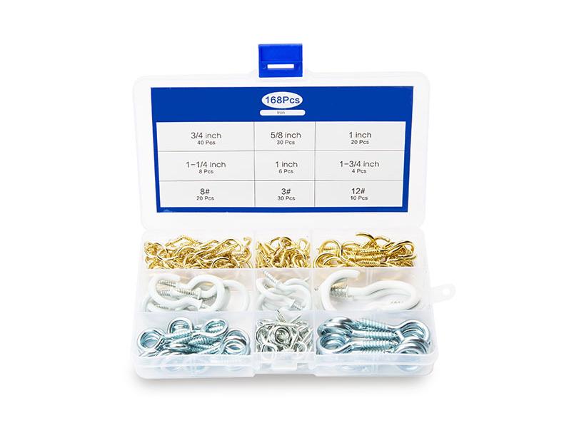 Sheep Eye Screw & Plastic Cup Hook Set - 168/185PCS