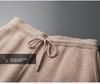 Men's Cashmere Trousers: Versatile, Four-Way Stretch, Trendy Loose Fit, Split Hem, Solid Color for Autumn and Winter.