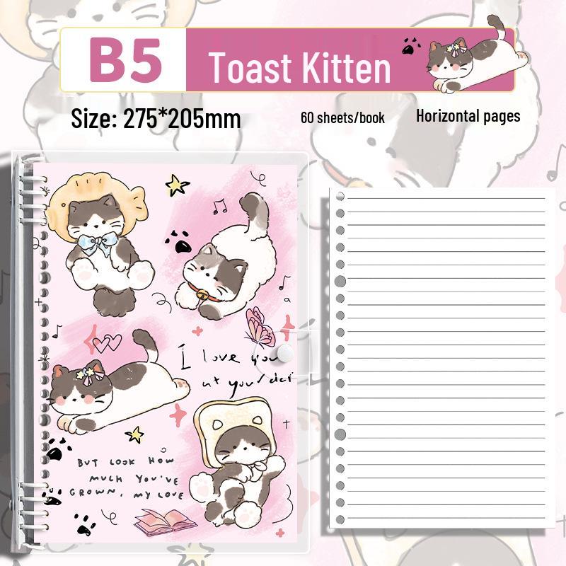 Cute Pet Transparent Soft PVC Binder B5 Notepad Diary with Iron Clip