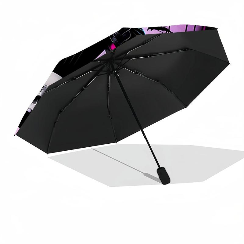 Custom Name Wednesday Theme Automatic Umbrella, Lightweight & Portable, 8 Rib, Perfect for Outdoor Travel, Birthdays, Christmas, Gifts.