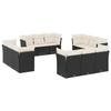 Vidaxl 12-Cz. Garden Furniture Set, With Cushions, Black, Poly Rattan