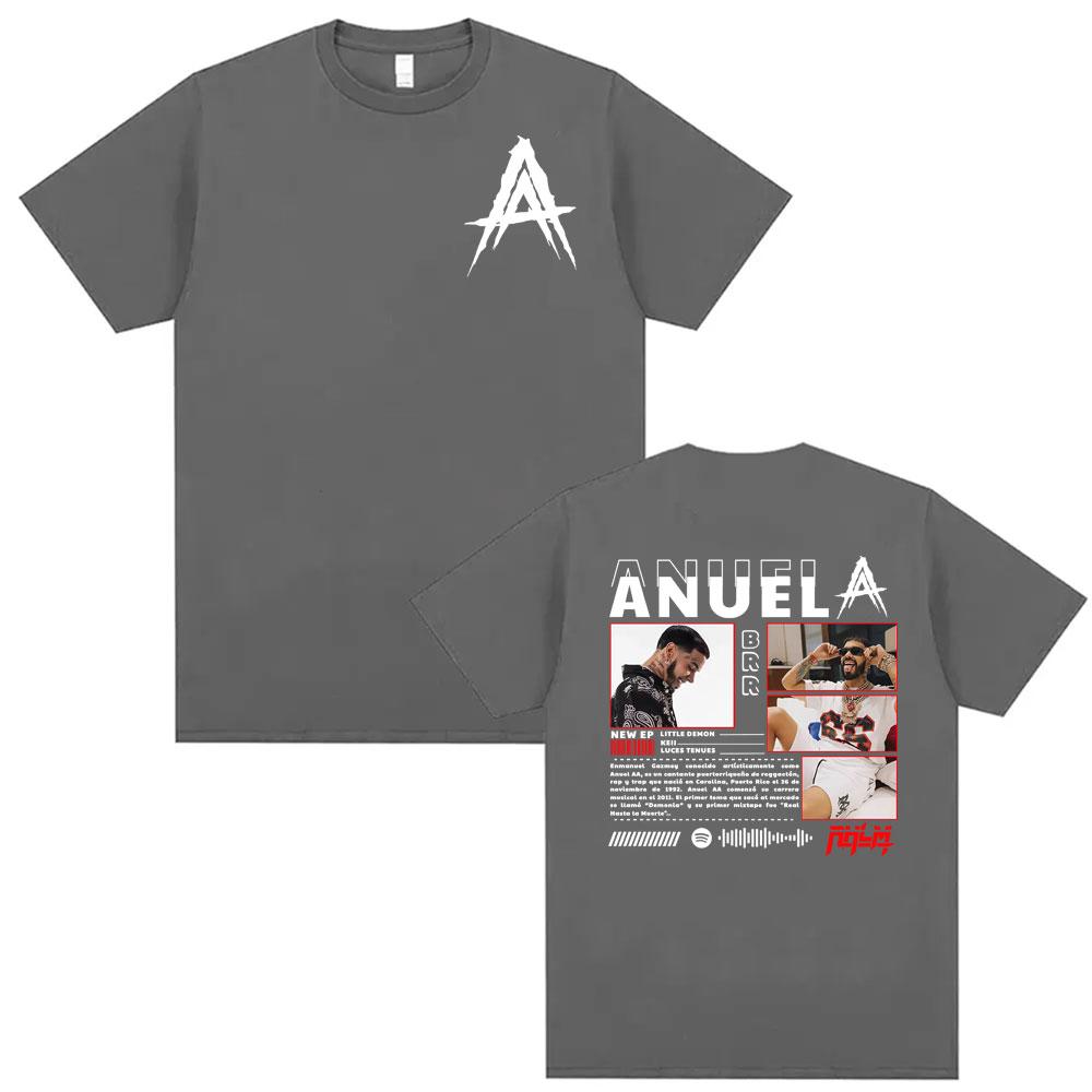 Anuel AA Rhlm 2 Real Hasta La Muerte Album T Shirt Unisexs Clothing Harajuku Fashion Classic Tshirts Oversized 100 Cotton Tshirt