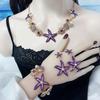 Island style beach starfish vacation four-piece set chain alloy diamond-encrusted bohemian shell jewelry
