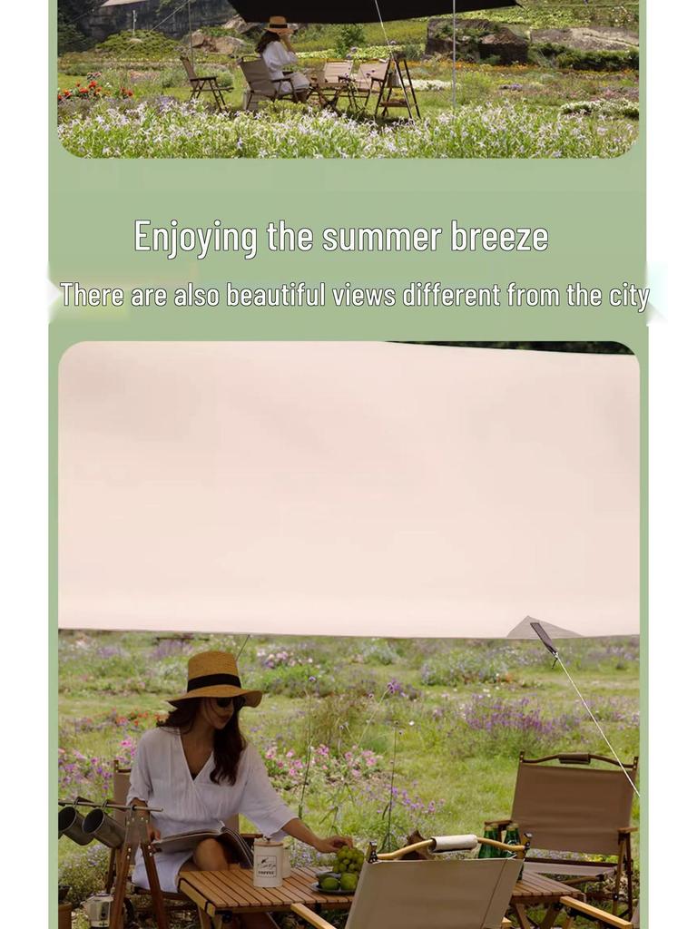 Octagonal Vinyl Camping Canopy: Thickened, Portable Sunshade & Rainproof Butterfly Awning