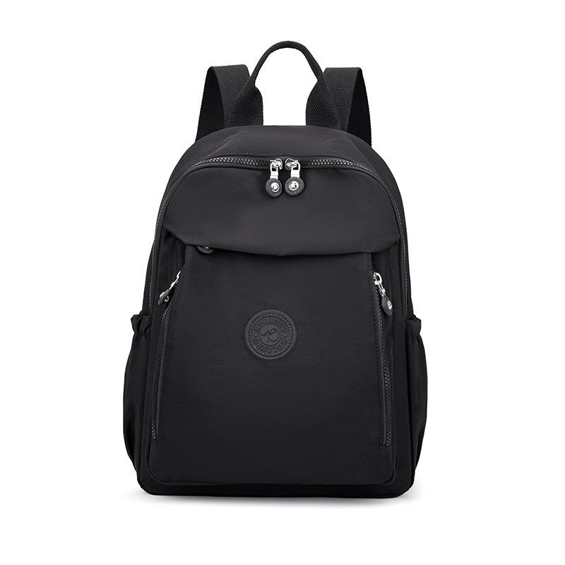 

Commuter simple backpack new large-capacity casual nylon fashion schoolbag lightweight personalized backpack чёрный