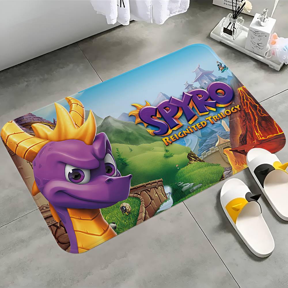Games S-Spyro Dragon Hallway Carpet Non-Slip Laundry Room Mat Laundry Decor Balcony Child Living Room Toilet Rug