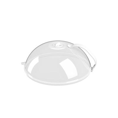 26x10cm Mikrowellen-Tellerabdeckung, Transparente Spritzschutzabdeckung mit Dampfloch und Griff, Passt auf die meisten Teller, Hält die Mikrowelle sauber